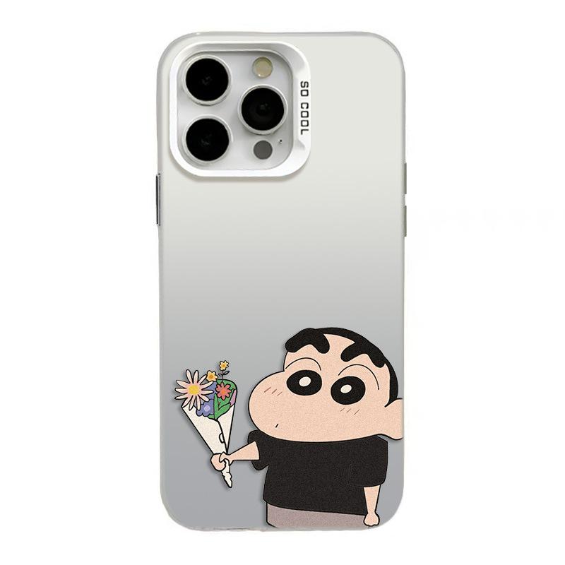 Чехол для iPhone Shin-chan Flowers для 13/14/15/16/17 Pro Max в серебристом цвете