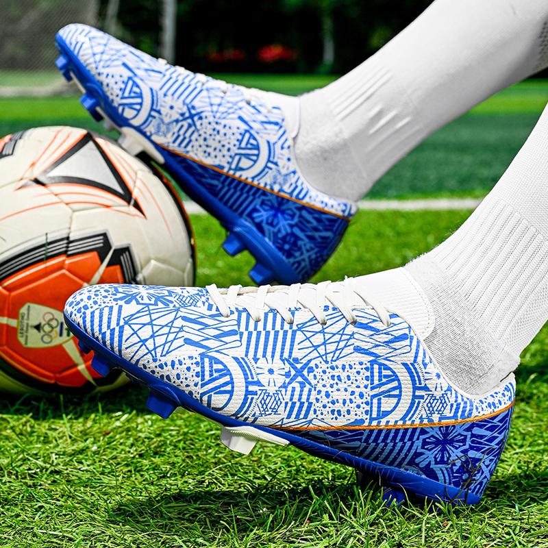 Мужские низкие футбольные бутсы большого размера с длинными шипами, нескользящие, износостойкие, TPR, искусственный газон, детские футбольные бутсы с длинными шипами