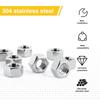 66pcs Hex Nuts M4 M5 M6 M8 M10 M12, Metric 304 Stainless Steel 6 Sizes, Coarse Thread Hex Nuts
