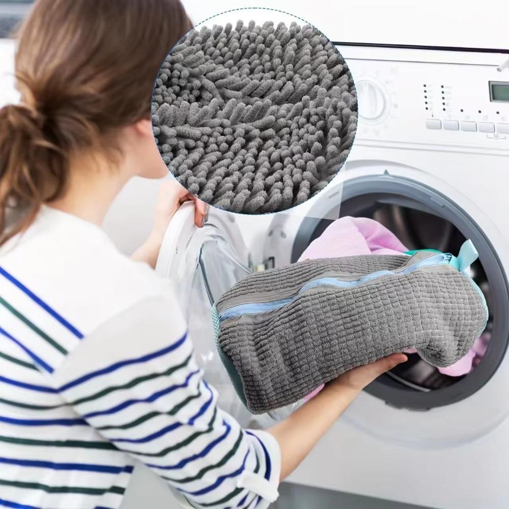 Прочный мешок для стирки обуви для всех типов обуви-Желтый с синей молнией,Идеально подходит для кроссовок и повседневной обуви, Мешок для стирки