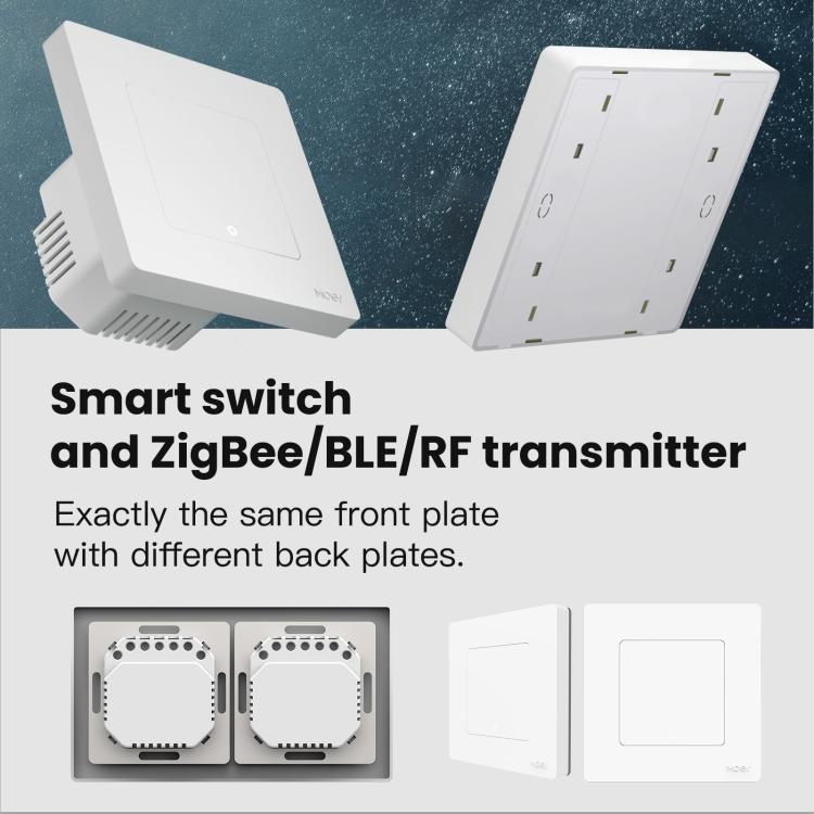 Tuya ZigBee Smart Single-fire Zero-fire Sharing Timing Voice Wall Switch EU Plug, Style: 2 Ways (Gray)