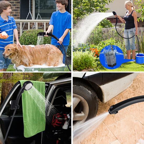 Портативный электрический душ 6000 мАч, аккумуляторный насос, адаптер переменного тока, аккумуляторный душ с умным цифровым дисплеем