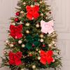 Christmas Tree Bow Pendant Velvet Bow Topper Wreaths Doors Decor Wire-Reinforced Edges Gift Bows Holiday Decoration