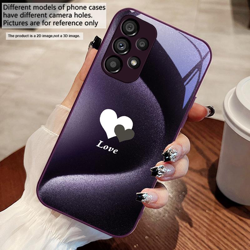 Градиентное белое сердце Для Samsung S 25 S25 Edge S25Ultra S8 S9 S10 20 U ltra S21 Pro S22 Plus S23 FE S24 Ultra Стеклянный чехол для телефона