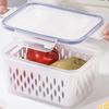 1/3 шт. Прозрачный контейнер для хранения со съемным дуршлагом, большой вместимости, двухслойная миска для мытья овощей, контейнер для хранения фруктов