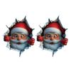 Santa Cracked Wall Decal Christmas Self-Adhesive Static Clings PVC Stickers for Car Window Room