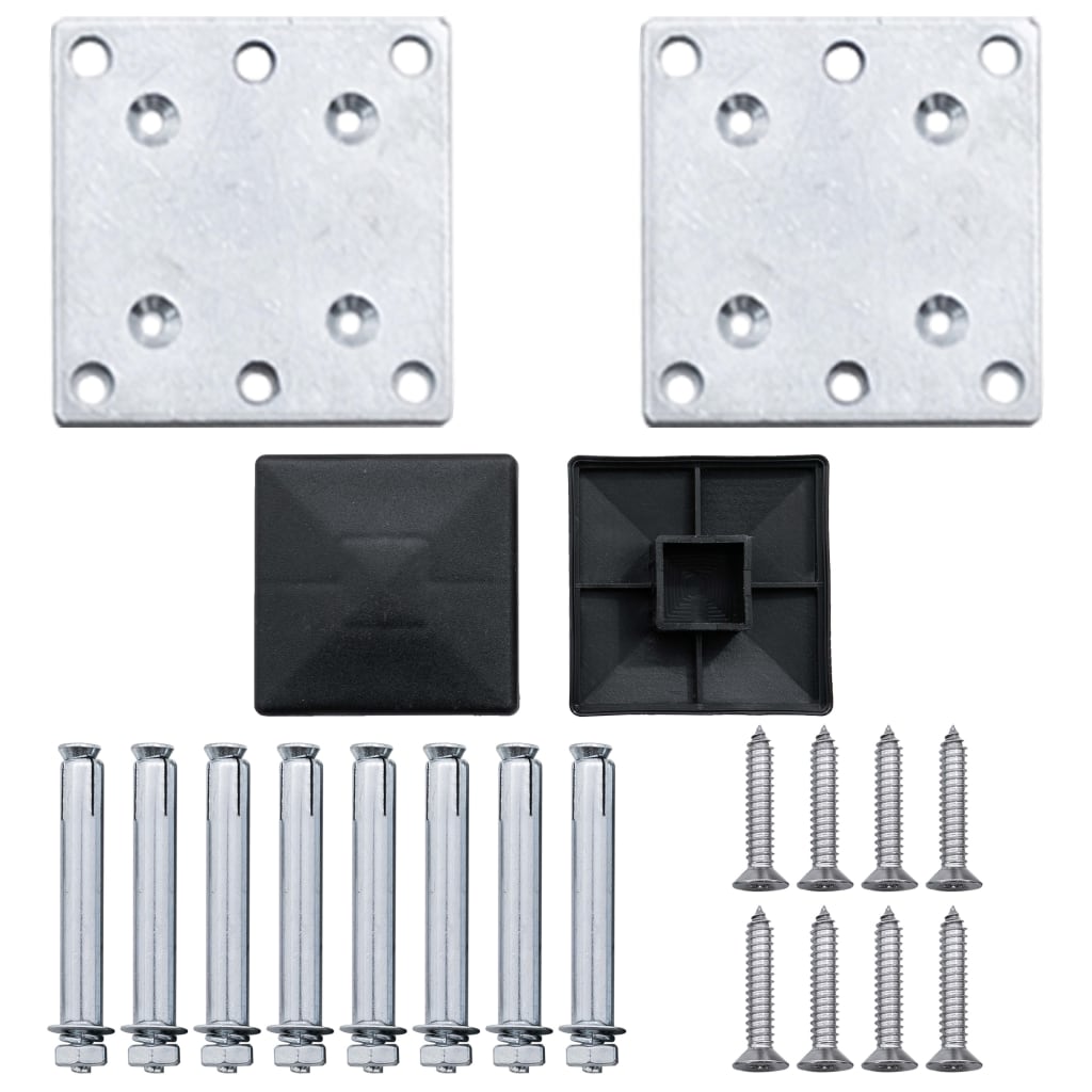WPC Garden Fence Panel Set 526 x 106 cm Grey