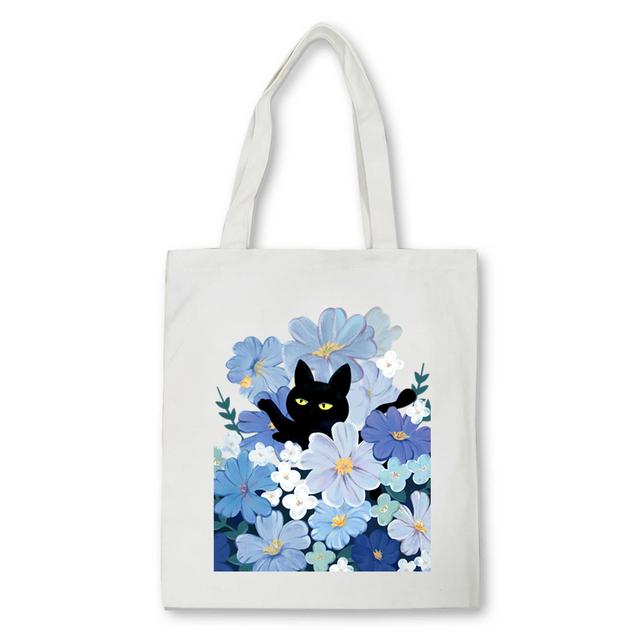 Сумка-шоппер с милым котом, кавайная женская большая холщовая сумка, эко многоразовая сумка для покупок с мультяшным котом, женская сумка
