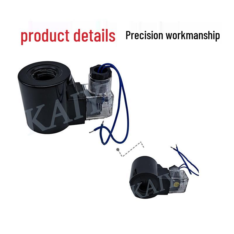Excavator Solenoid Valve Coil, 20MM Inner Hole, 52MM Height, Square DC12V, Three-Pin with Relay