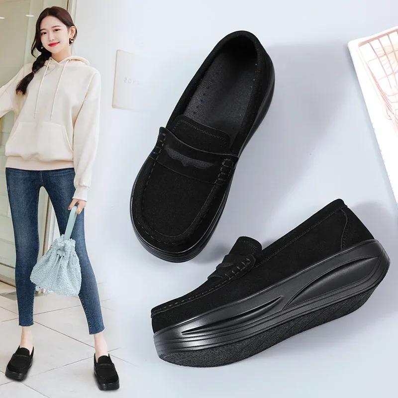 Обувь-качалка больших размеров, кроссовки на танкетке, повседневная обувь, женские нескользящие кроссовки на мягкой подошве для бега на платформе, Zapatos Mujer