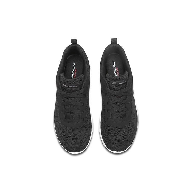 Skechers Dynamight 2.0 Сетчатая ткань Спортивный комфорт Средняя высота Стиль Повседневная обувь Женские кроссовки Черный Белый 12963-BKW