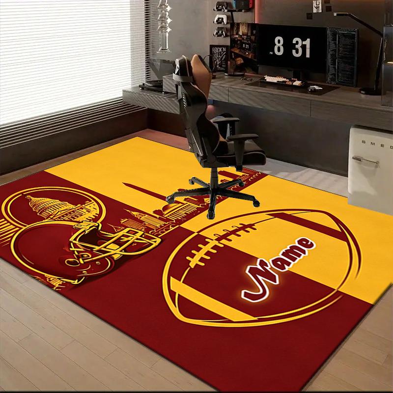 1PC Custom Name Football Art Washington D.c. Theme Floor Mat Ideal for Living Room, Game Rooms, Office, Bedroom,Floor Mat Playful Design233
