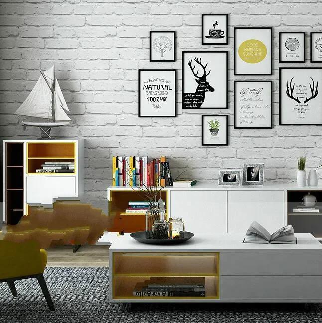 3D White Brick Effect Wallpaper Roll Light Grey Modern Vintage Rustic Vinyl PVC Faux  Wall Paper Living Room Bedroom Decor