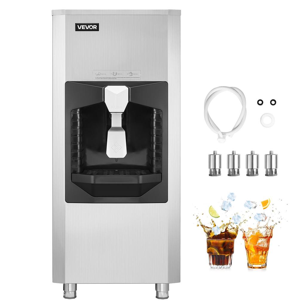 VEVOR Ice Dispenser, Ice Storage Bin with 180 Lbs Storage Capacity, 20 Lbs/Min Automatic Ice Dispensing with Crusher, Height Adjustable Feet