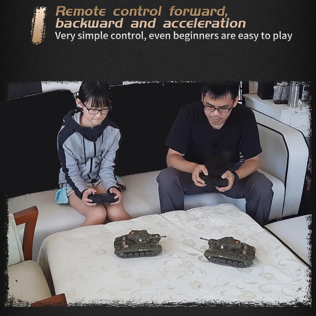 2pcs 2.4Ghz Remote Control Military Truck Remote Control Tank Remote-controlled Tank Vehicle with