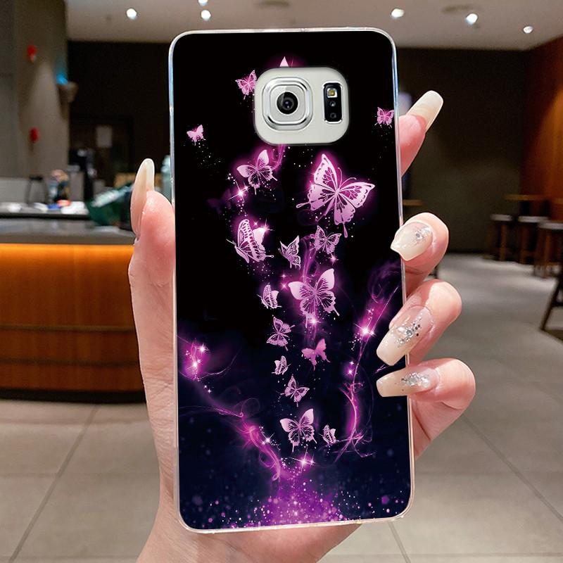 For Samsung S6 G920F Case Samsung Galaxy S6 edge Plus G925F Cover Clear Luxury Butterfly Flower Soft TPU Silicone Phone Case