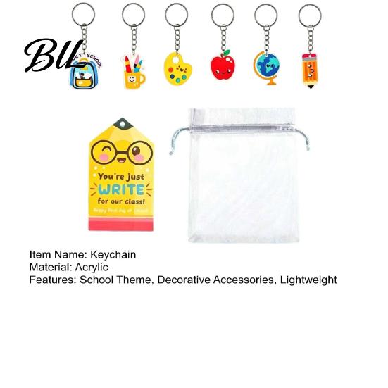 Decorative Acrylic Keychain 8Pcs Back to School Set, Theme Keryring Stationary for Students, Accessories Bags & Backpack Students