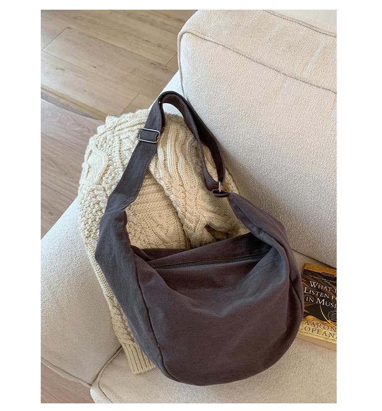 Canvas Large-capacity Bag Women's 2025 New Autumn and Winter Versatile Casual Shoulder Messenger Bag Women's Cloth Bag Tote Bag