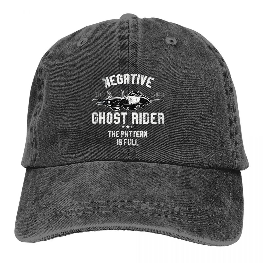 Стираная мужская бейсболка Negative Ghost Rider Trucker Snapback Cowboy Caps Dad Hat Top Gun Maverick Goose Film Golf Hats