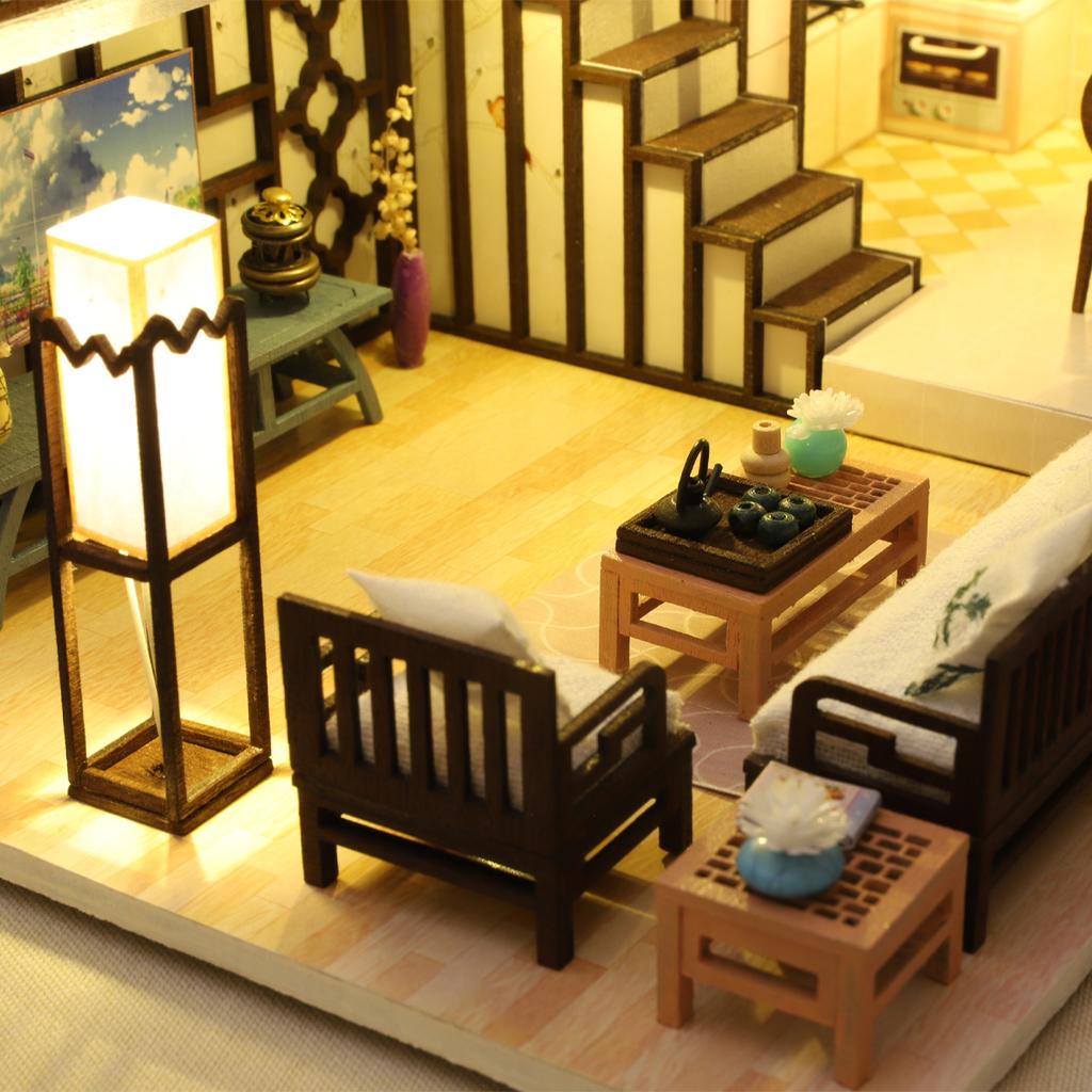 Кукольный домик набор мини DIY ручной работы 3D головоломка сборка здание дуплекс квартира модель игрушки украшение дома спальня