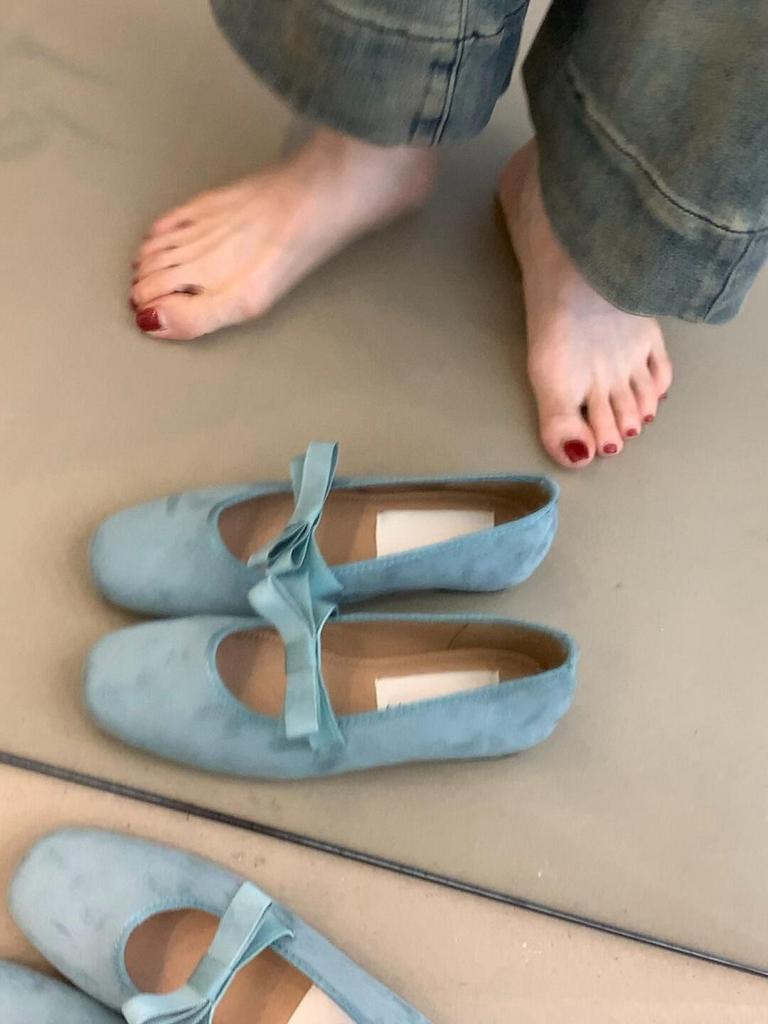 Балетные туфли с бантами для йоги, женские весенние и осенние туфли-бини на плоской подошве, женские туфли, туфли для бабушек