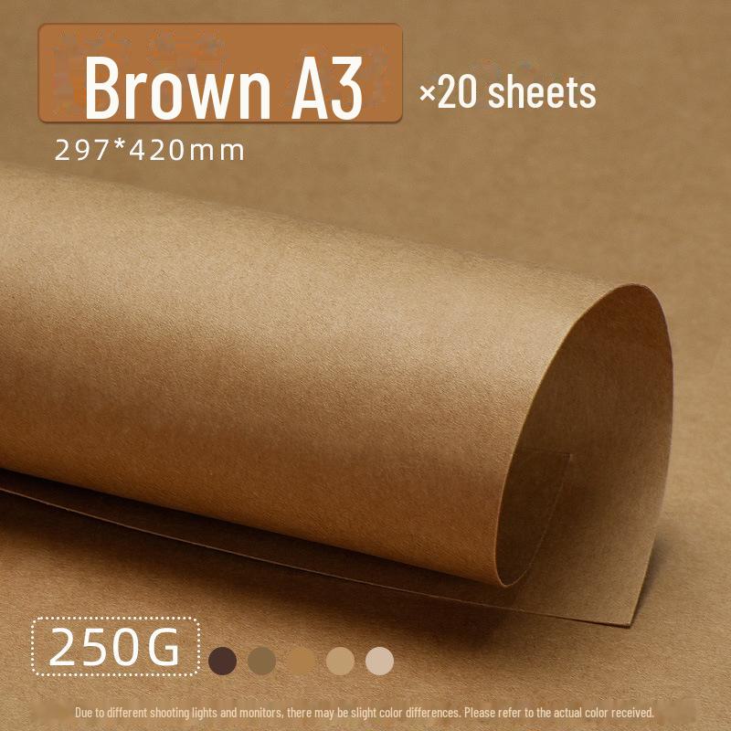 Кольцо ручной работы из плотного картона кофейного цвета Yuanhao - A4/A3/4K с фоном из коричневого древесного леса