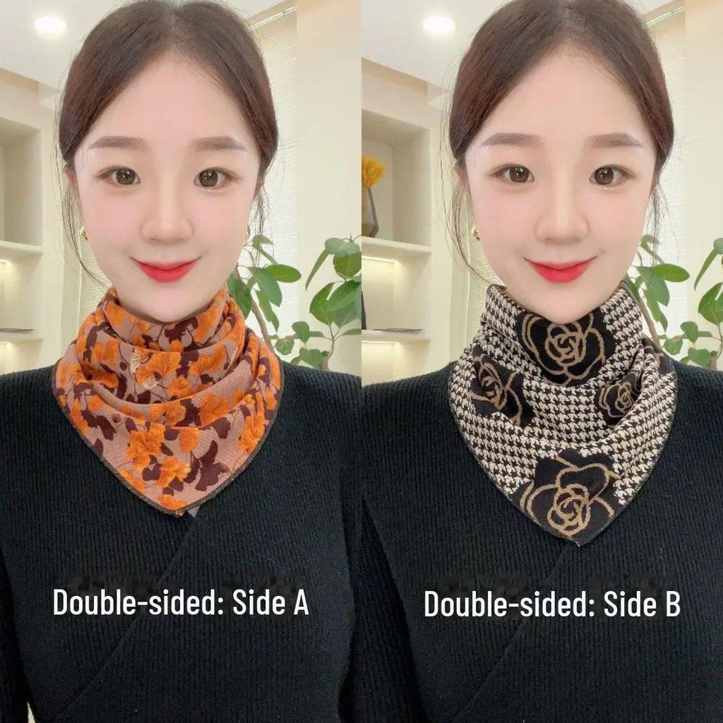 Reversible Double-Layer Triangle Scarf - Stylish and Warm for Spring, Autumn, and Winter