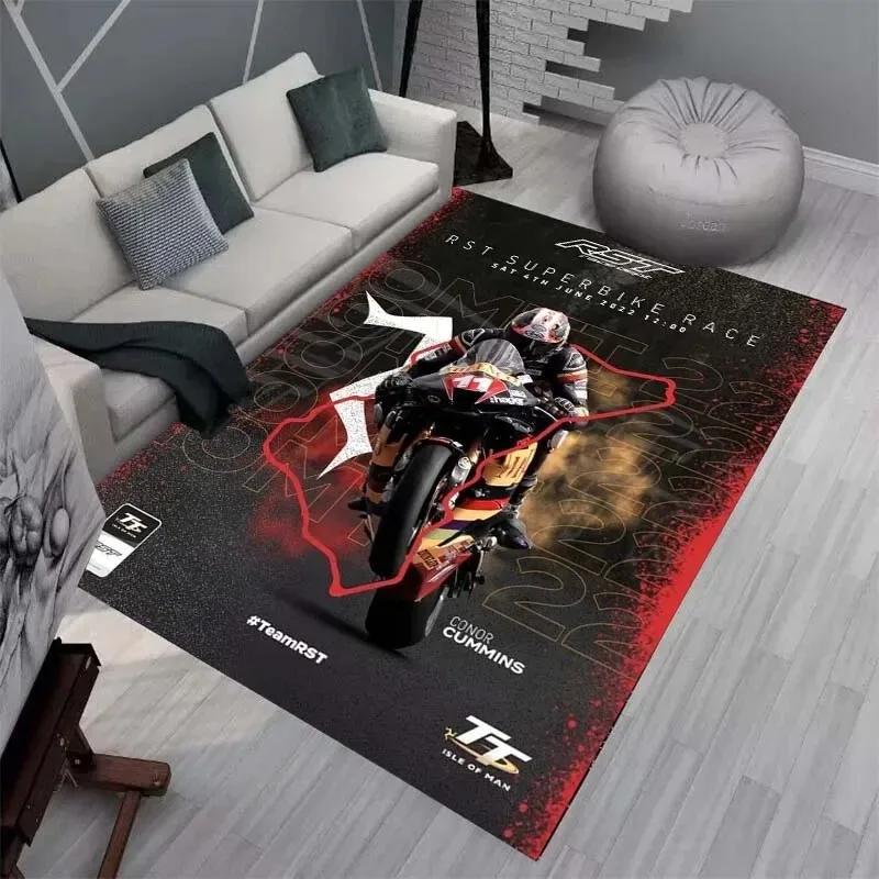 Ковры и коврики Isle of Man TT Ковер для мотоциклетных соревнований Декор для гостиной и спальни Мягкий ковер для большой площади Коврик для детской комнаты