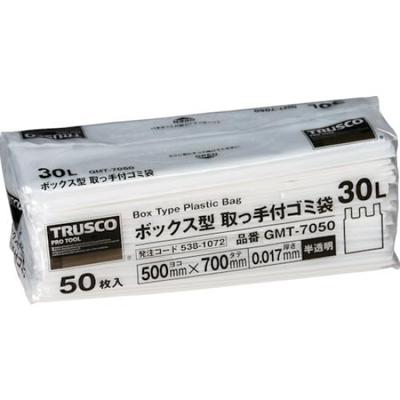 Мешок для мусора TRUSCO Box Type с ручкой 30 л полупрозрачный 50 шт. x 15 700X500X0,017 [Коробка продана] GMT-7050