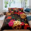 Yellow Sugar Skull Print Home Bedding Sets Duvet Cover Pillowcase Microfiber King Queen Double Twin Polyester Comforter Cover