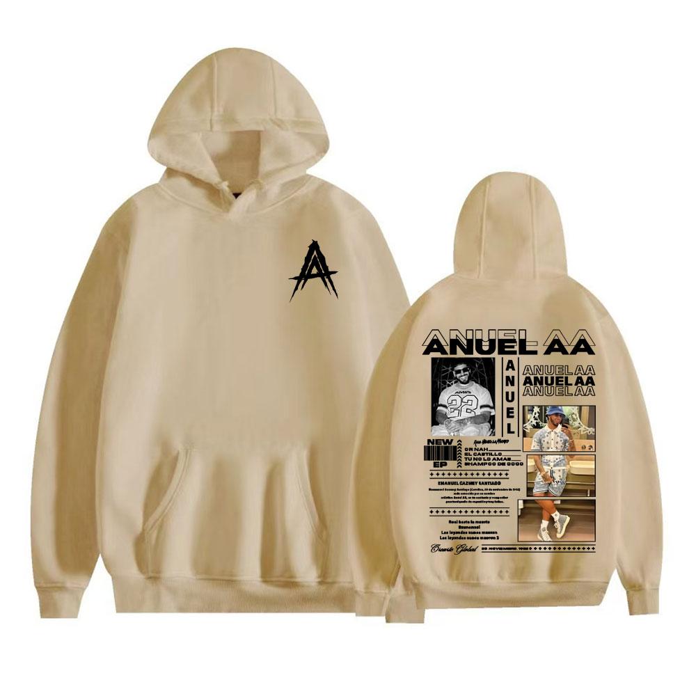 Худи свитшоты свитшоты с капюшоном для мужчин и женщин Rapper Anuel AA Real Hasta La Muerte World Tour Мода Хип-Хоп Поп-музыка Флис Повседневные Пуловеры
