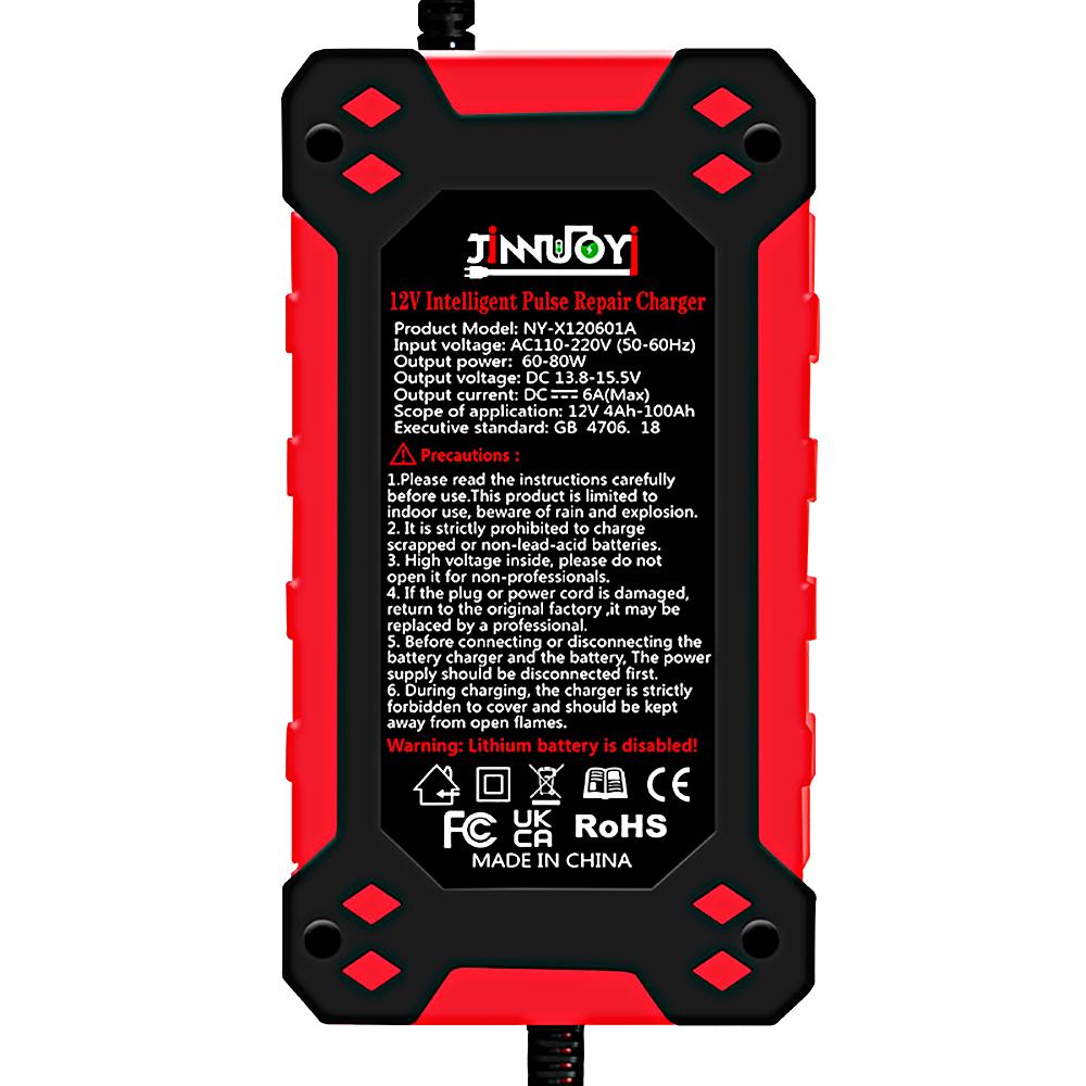 6A 12V автомобильное зарядное устройство для аккумулятора импульсный ремонт ЖК-дисплей умная быстрая зарядка AGM Deep Cycle GEL свинцово-кислотное зарядное устройство для автомобиля мотоцикла