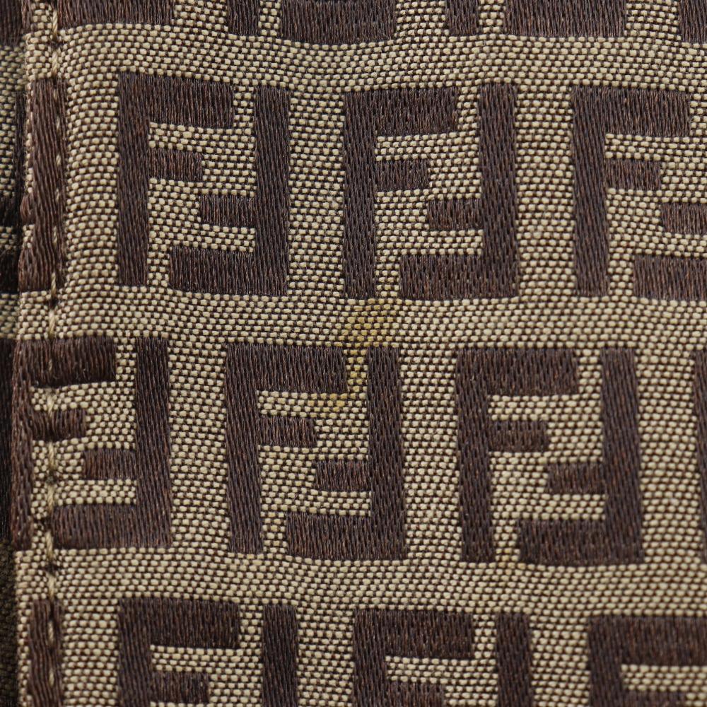 FENDI Zucchino Shoulder Bag Brown Nylon canvas Women Used