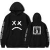 Lil Peep Sad Face Sweatshirt Cozy Cotton Unisex Pullover For Boys And Girls