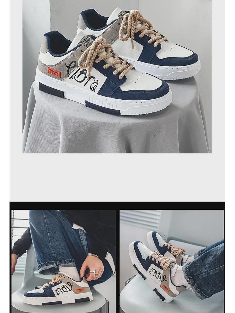 Новые весенние мужские корейские парусиновые кроссовки 2024 года — модная и универсальная повседневная обувь для студентов