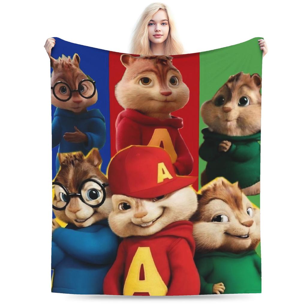 Alvin and the Chipmunks Blanket Cozy Soft Throw Blankets for Couch 50x60 Inch Multisize Plush Thin Quilt