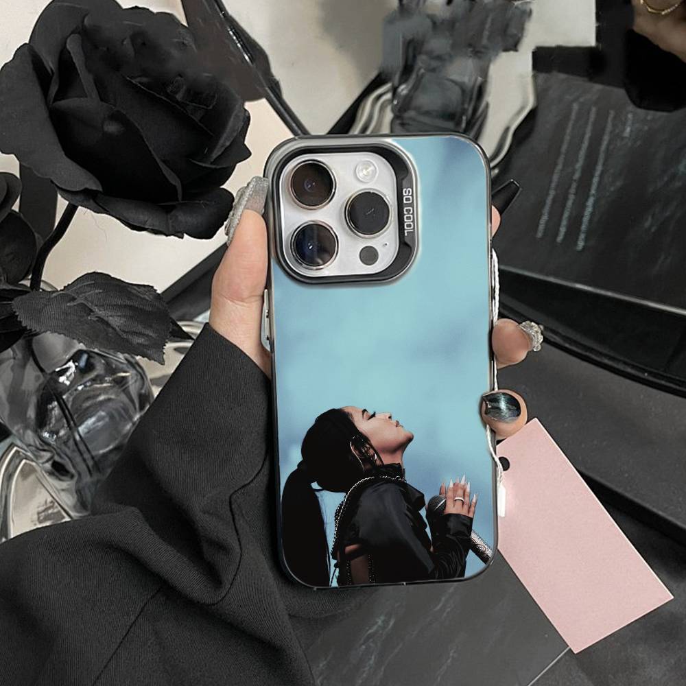 S-Fashion Чехол для мобильного телефона Becky G для iPhone 16 17 15 14 12 13 Pro Max Черный цвет Ударопрочный чехол