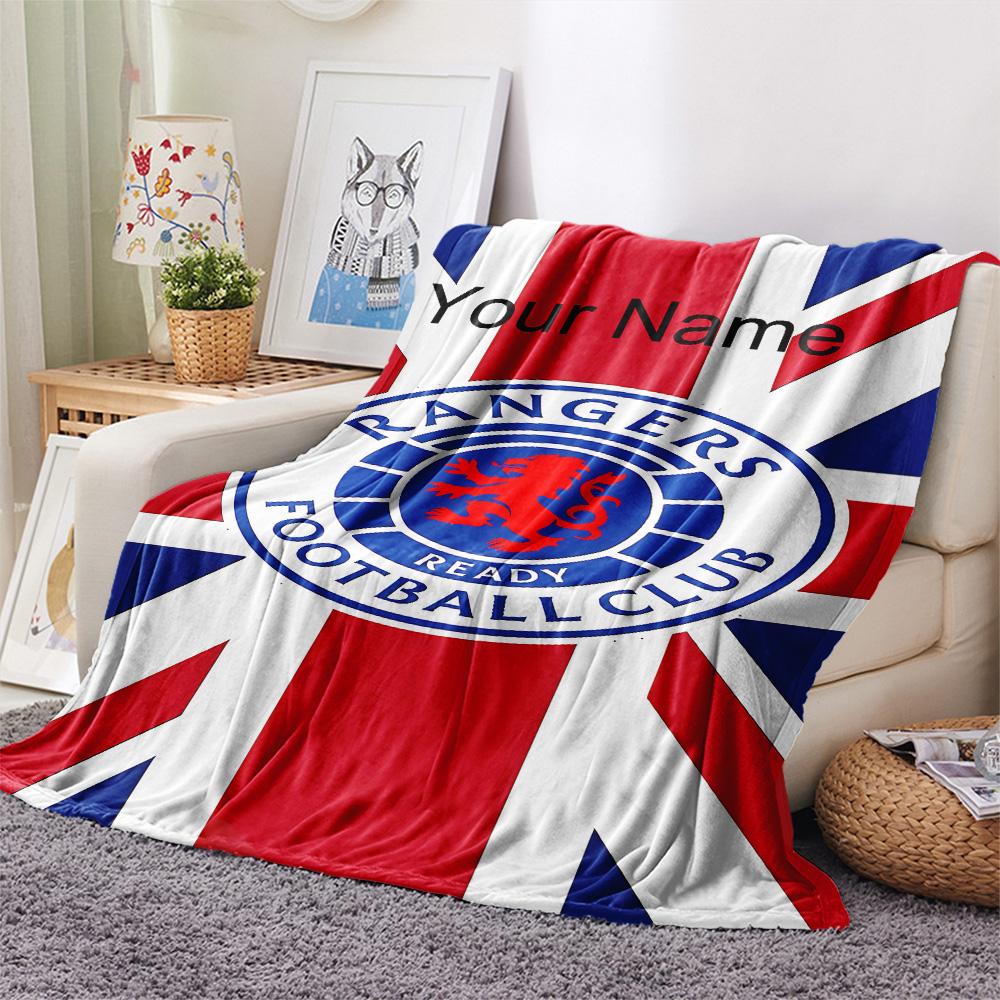1PC Rangers F Custom Name Patterned Flannel Blanket Suitable For All Seasons For Home Decor Warmth And Comfort Gifts Holiday Present