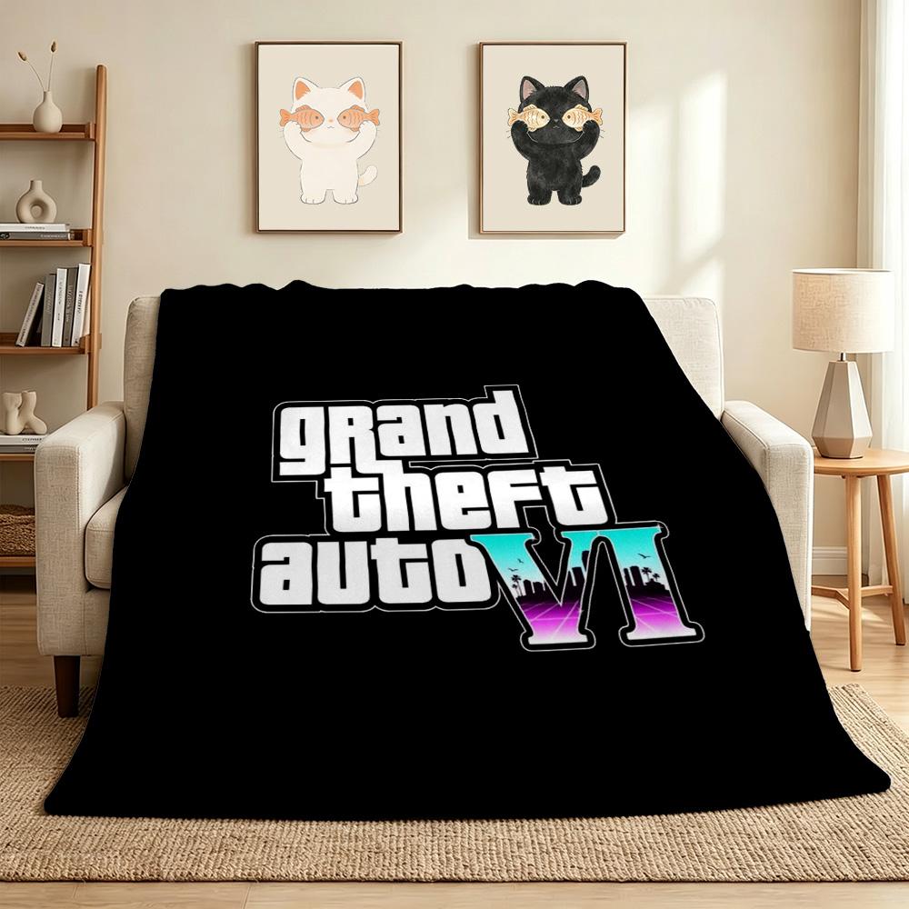 Gta Vi Flannel Blanket Throw Blanket Soft Warm Sofa Bed Camping Home Decor Unique Christmas Gift C9211843