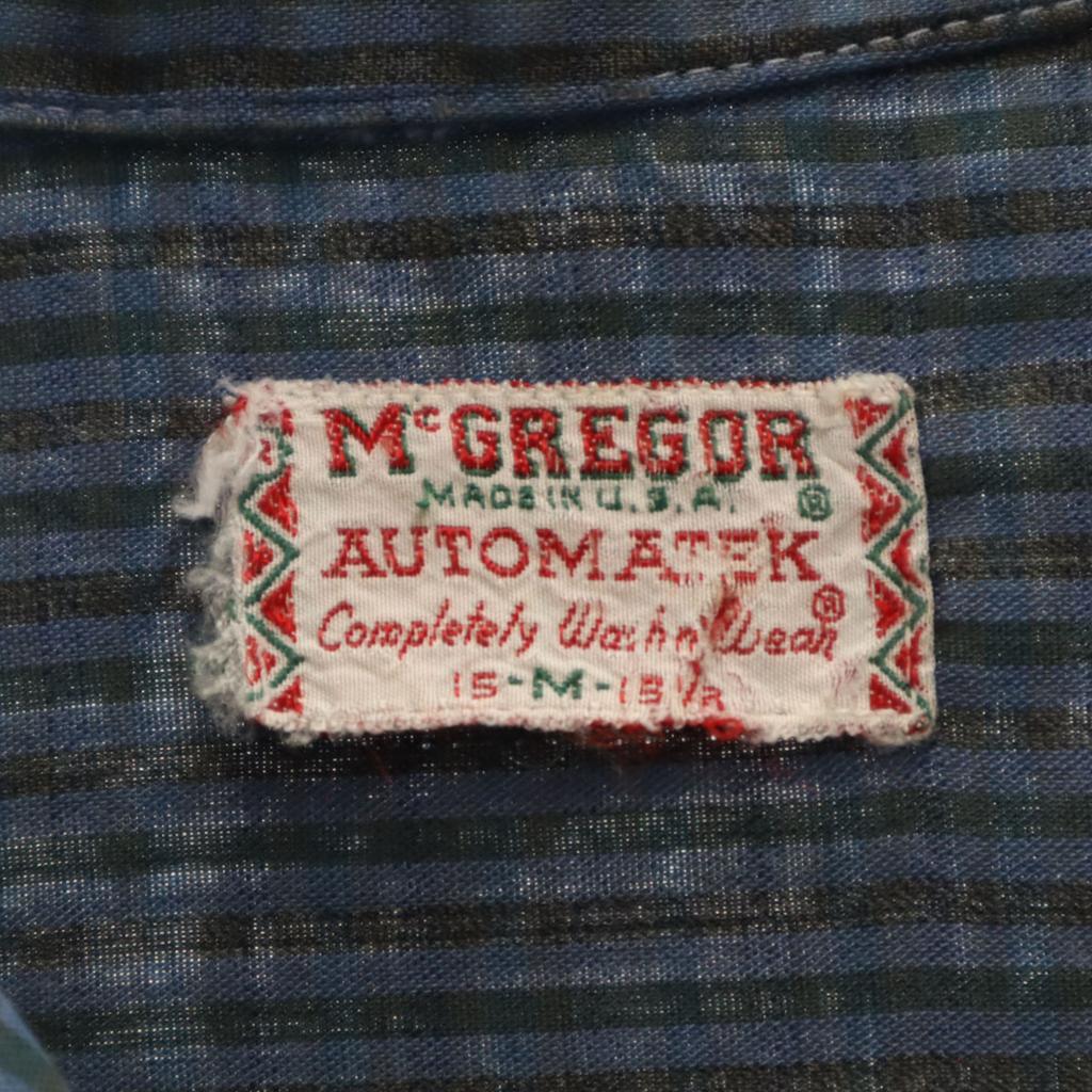 McGregor Винтажная рубашка 60-х годов, сделано в США, клетчатый узор, короткий рукав, открытый воротник, мужская, б/у