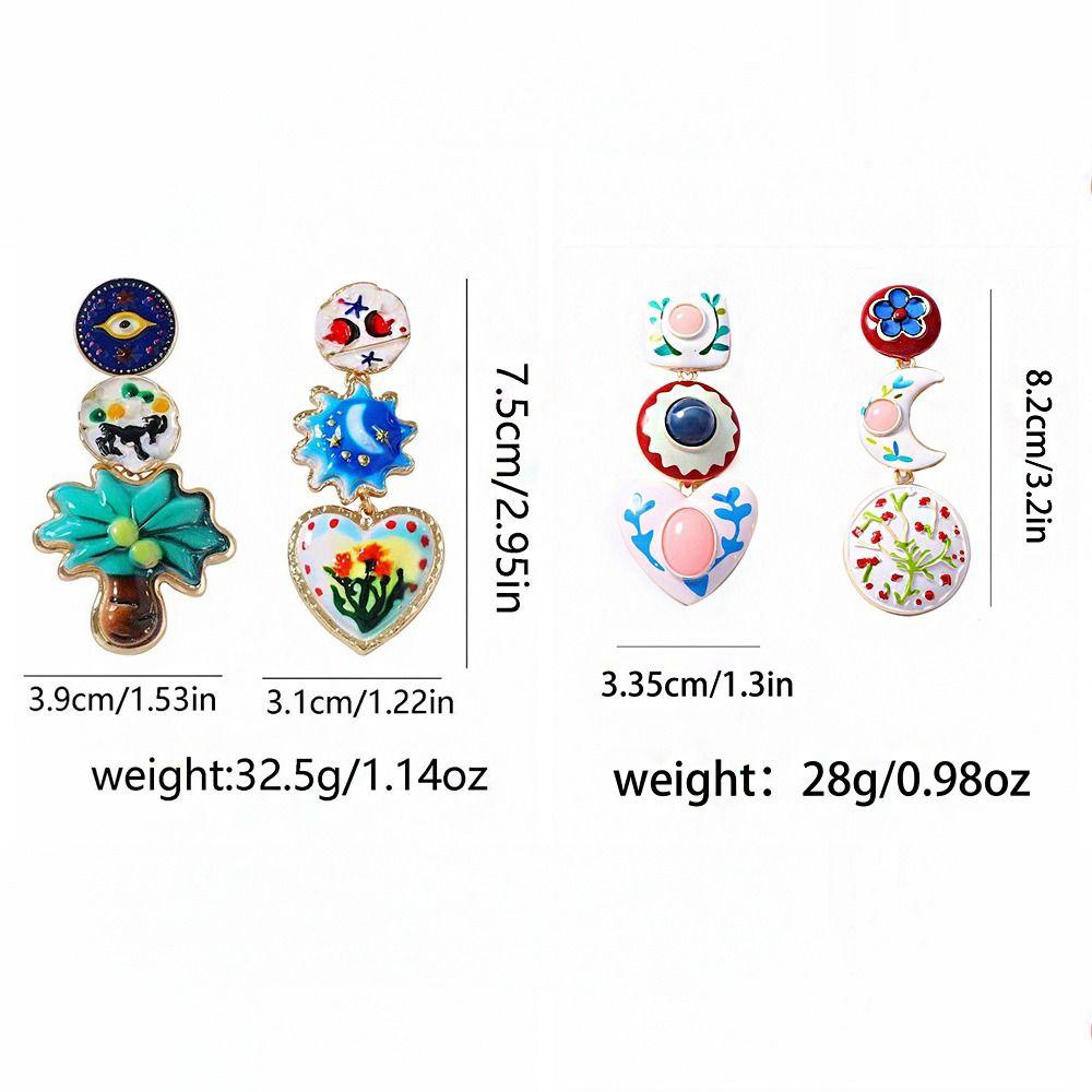 Creative Geometric Stud Earrings Flower Bohemian Dangle Earring Women