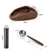 3pcs Set Wood Coffee Bean Dosing Tray Anti-static Spray Bottle Measuring Spoon Espresso Dosing Tray Weigh Coffee Bean Container