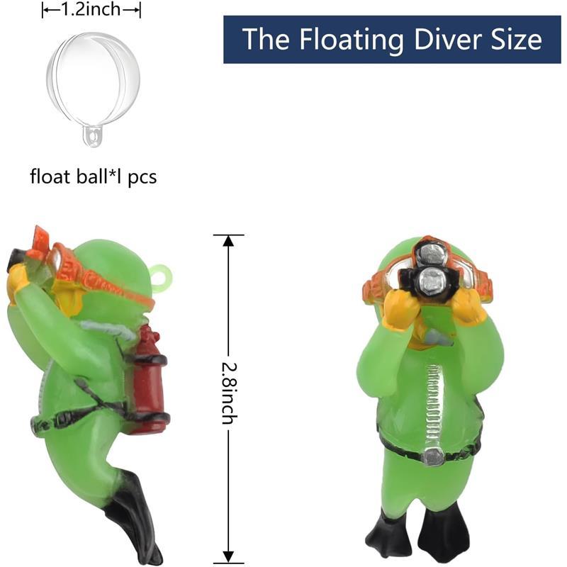 Floating Fish Tank Decorations, Aquarium Decorations, Lovely Diver Fish Tank Decorations, Floating Device Fish Tank Accessories