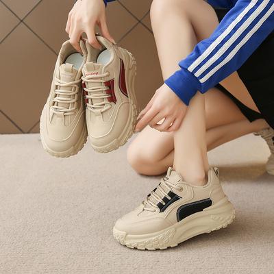 Маленькие белые туфли женские весенние новинки студенческие повседневные уличные туфли женские туфли на толстой подошве для увеличения роста