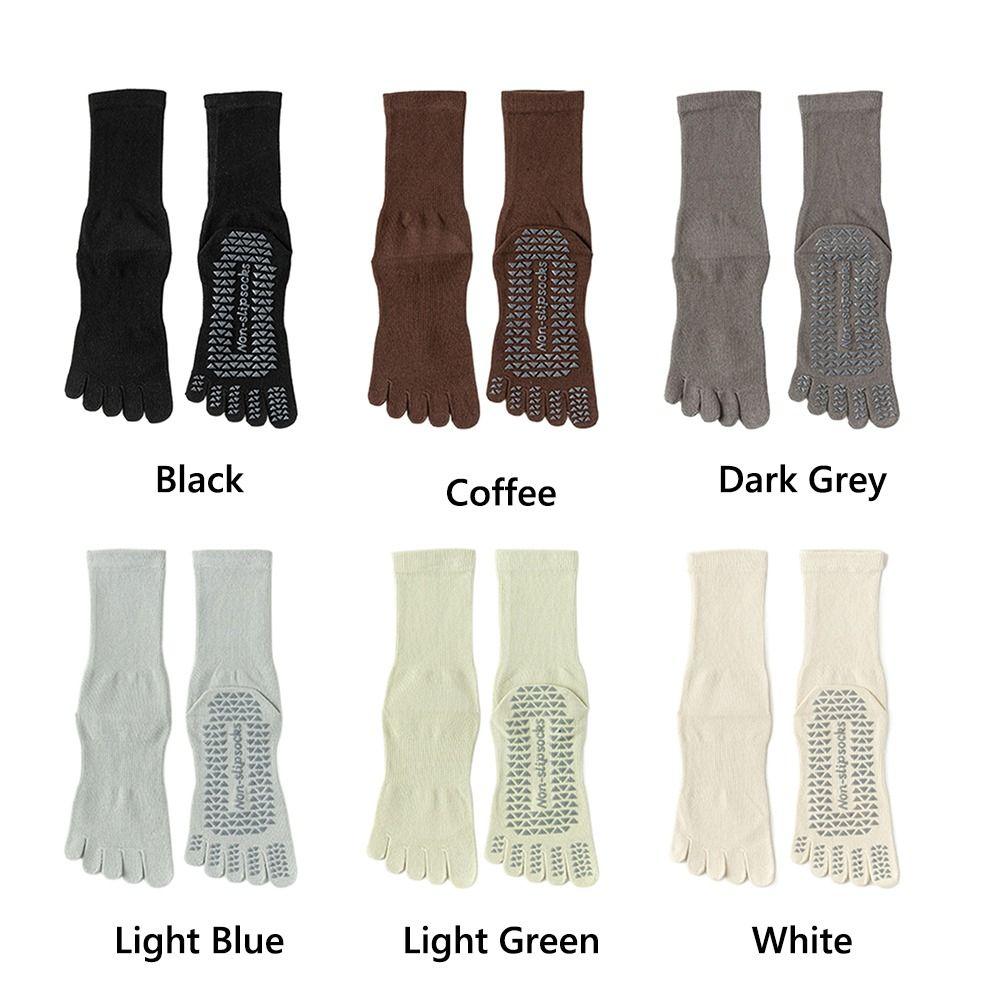 Mid-tube Women Yoga Socks Silicone Non-slip Dance Sports Socks Comfortable Split Toe Socks