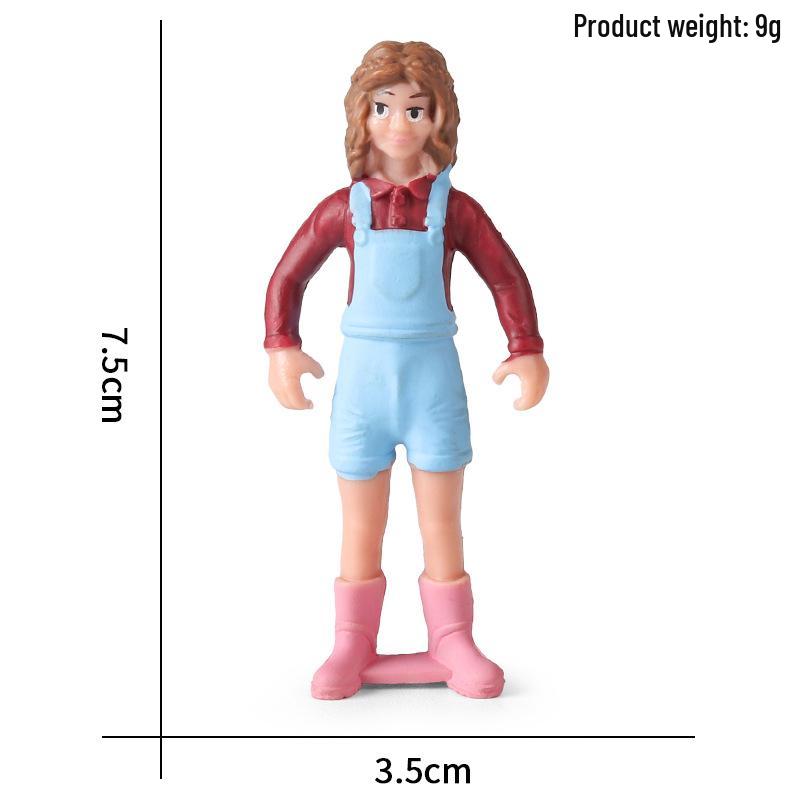 Plastic Farm Figures: Farmer, Woman, Ranch Worker, Police