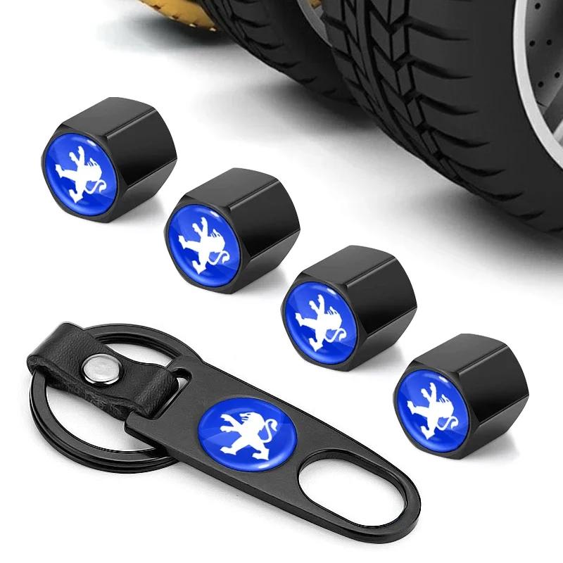 For Peugeot Car Keychain Tire Valve Cap Car Styling For Peugeot 107 106 205 4008 301 206 307 308 3008 207 208 407 508 5008 2008
