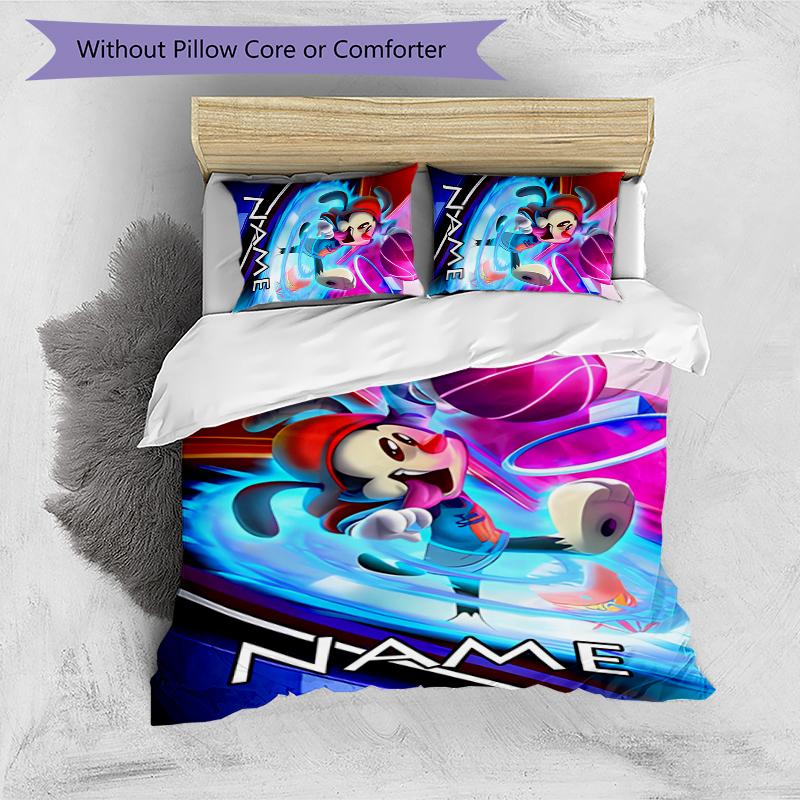 3pcs Custom Name Animaniacs Bedding Set Duvet Cover Closure Includes 1 Duvet Cover & 2 Pillowcases for All Seasons Bedroom Decor