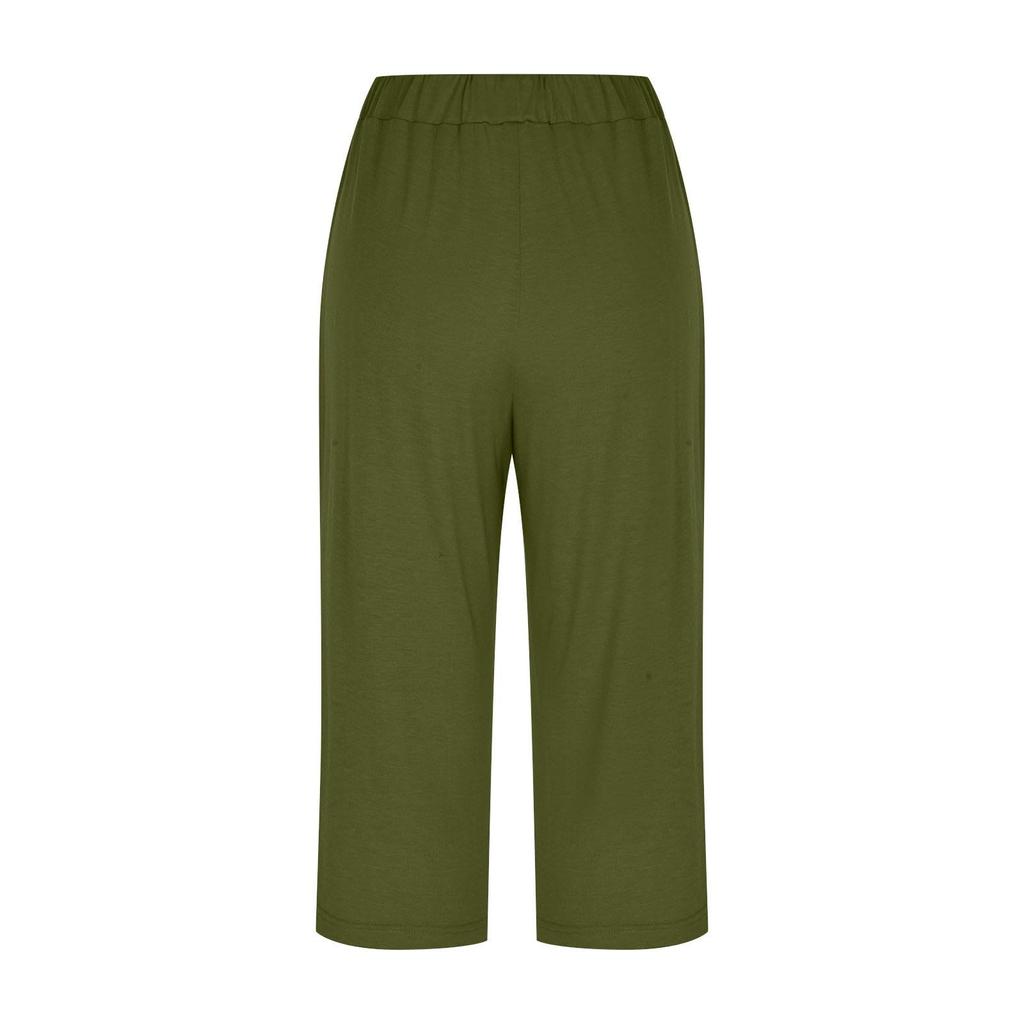 Женский пижамный комплект, рубашка с коротким рукавом, одежда для сна, женские брюки три четверти с карманами