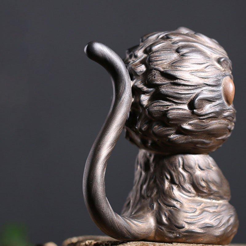 Король обезьян Статуя Короля обезьян Керамический чай Домашнее животное Коллекция декоративного искусства Подарок Интерьер автомобиля Сувенир